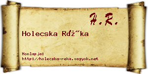 Holecska Réka névjegykártya